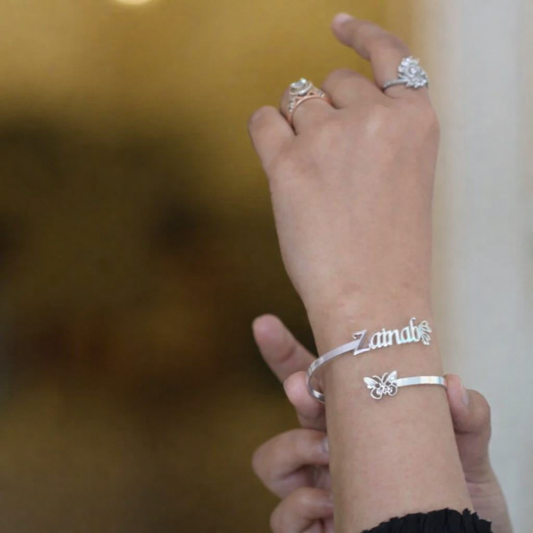 Customize Butterfly Name Bangle