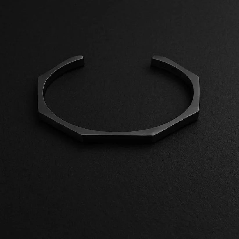 Stainless Steel Hexagon Cuff Bangle