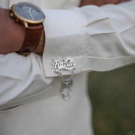 Customize Name Cufflinks With Chain