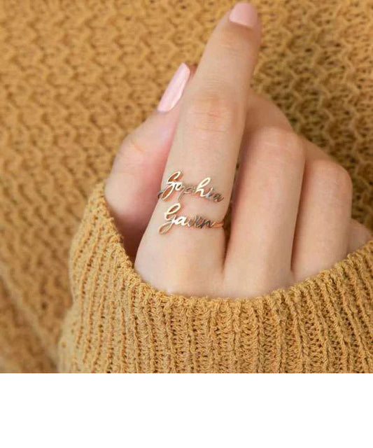 Adjustable Stylish Name Ring