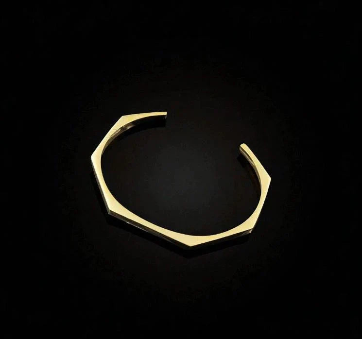 Stainless Steel Hexagon Cuff Bangle