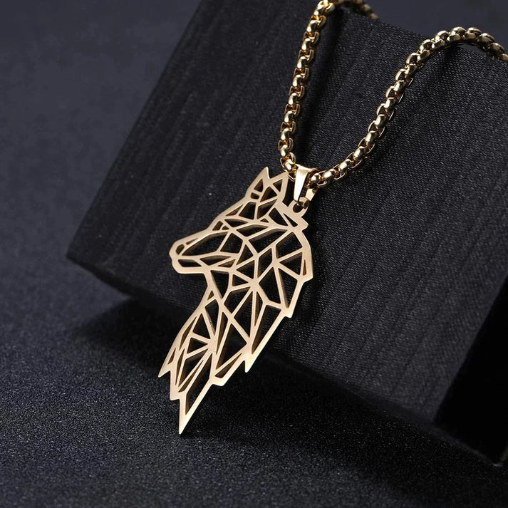 Men Wolf Head Necklace
