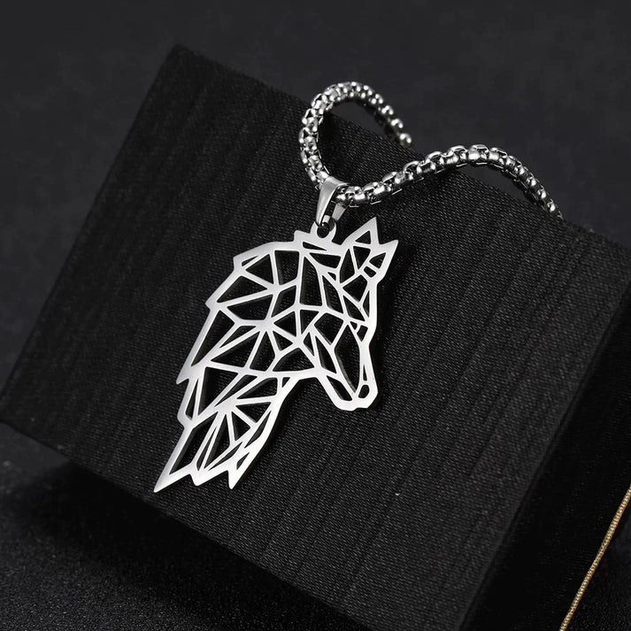 Men Wolf Head Necklace