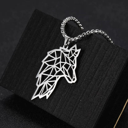 Men Wolf Head Necklace