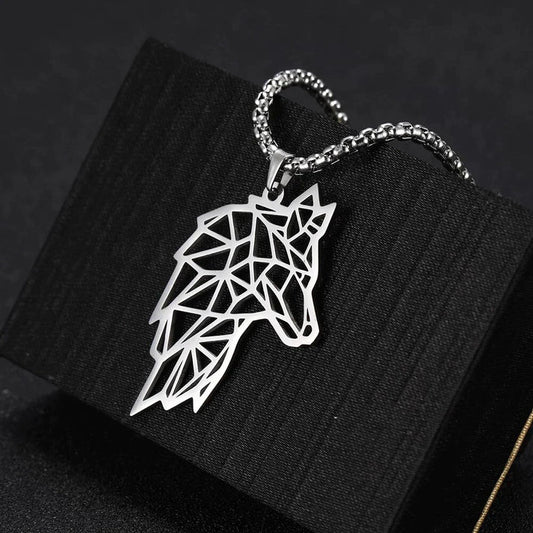 Men Wolf Head Necklace