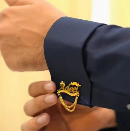 Customize Name Cufflinks With Chain